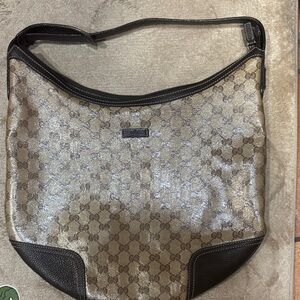 Gucci Brown Metallic GG Canvas Shoulder Bag